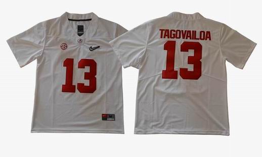 NCAA Alabama Crimson Tide #13 TAGOVAILOA College Football Jersey white
