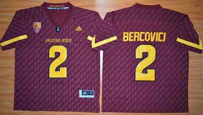 NCAA Arizona State Sun Devils #2 Mike Bercovici Maroon jersey