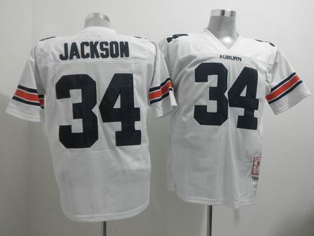 NCAA Auburn Tigers 34 Bo Jackson white College Football Jersey