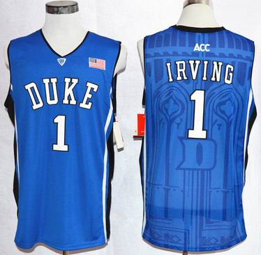 NCAA Duke Blue Devils #1 Kyrie Irving ACC Patch Basketball Jersey blue