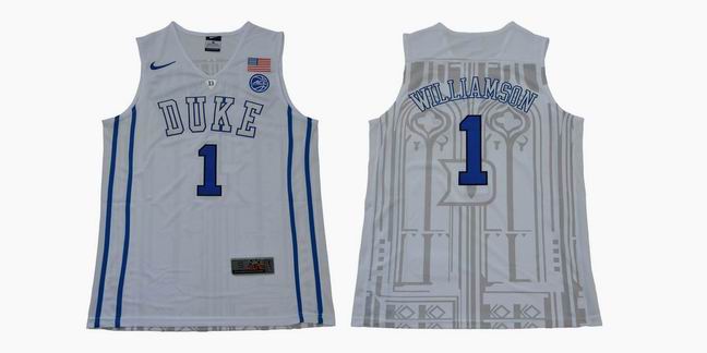 NCAA Duke Blue Devils #1 Willamson Basketball white Jersey
