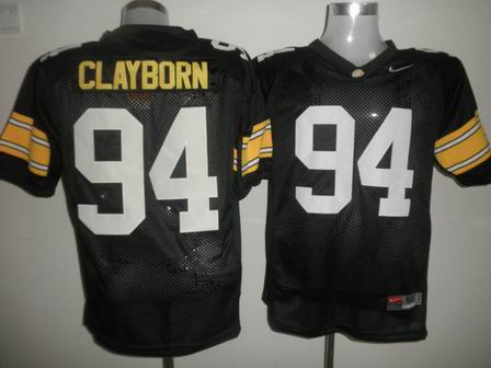 NCAA Iowa Hawkeyes 94 Adrian Clayborn black jersey