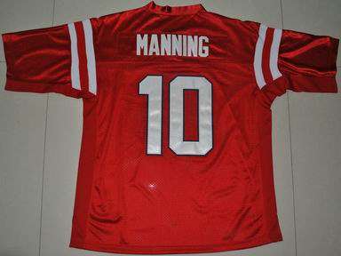 NCAA Ole Miss Rebels 10 Eli Manning Red College Football Jersey