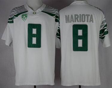 NCAA Oregon Duck Marcus Mariota 8 Mach Speed Limited College Football Jerseys - White