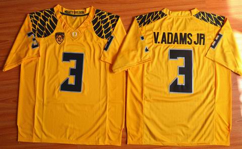 NCAA Oregon Ducks #3 Vernon Adams Jr. college Football Jersey yellow