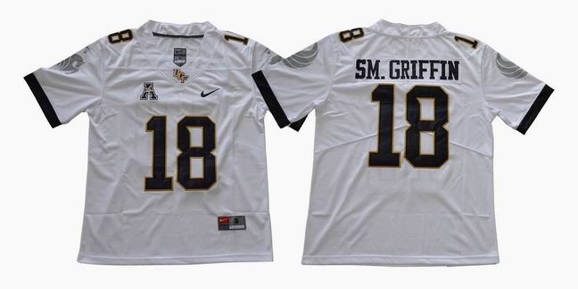 NCAA UCF #18 SM.GRIFFIN white college football jersey