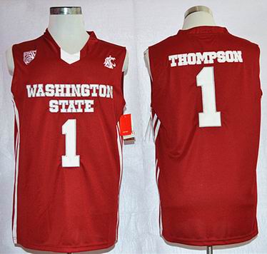 NCAA Washington State Cougars 1 Klay Thompson College Basketball Jersey Red