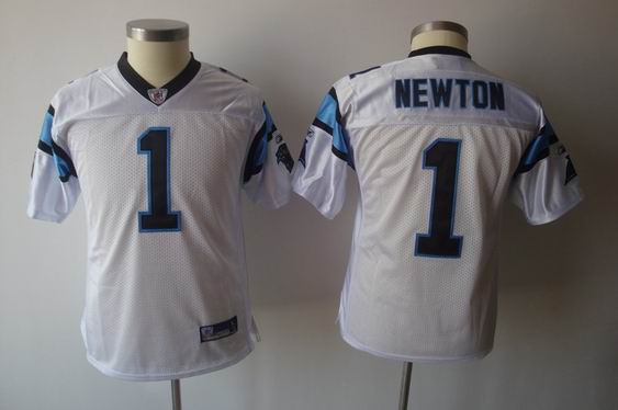 NFL Carolina Panthers 1 Newton white Youth Jersey