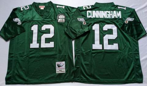 NFL Philadelphia Eagles #12 Cunningham green throwback jersey