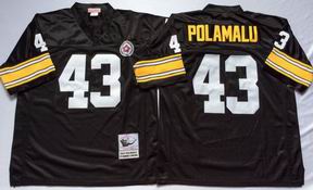 NFL Pittsburgh Steelers #43 Polamalu black throwback jersey