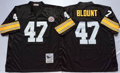NFL Pittsburgh Steelers #47 Blount black throwback jersey