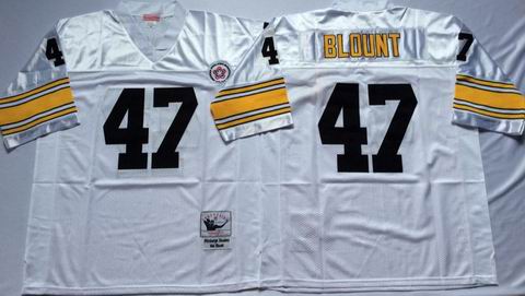NFL Pittsburgh Steelers #47 Blount white throwback jersey