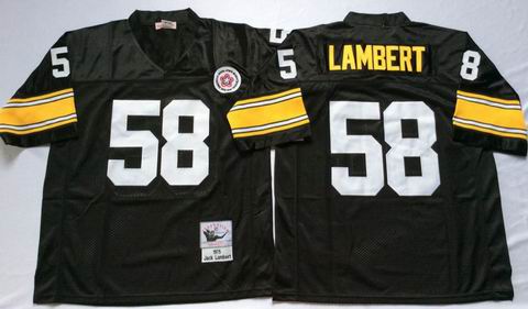 NFL Pittsburgh Steelers #58 Lambert black throwback jersey