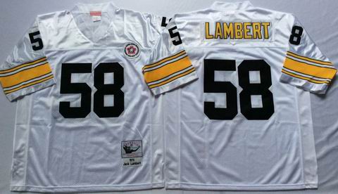 NFL Pittsburgh Steelers #58 Lambert white throwback jersey