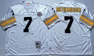 NFL Pittsburgh Steelers #7 Roethlisberger white throwback jersey