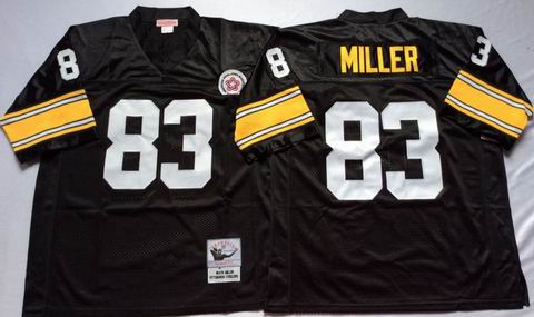 NFL Pittsburgh Steelers #83 Miller throwback black jersey