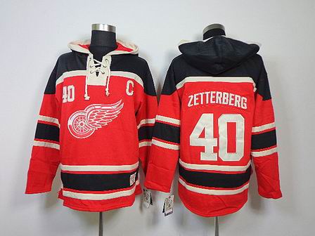 NHL Detroit Red Wings 40 Zetterberg red Hoodies Jersey