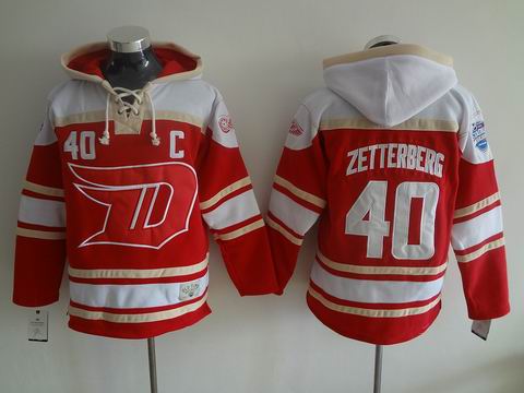NHL Detroit Red Wings 40 Zetterberg red sweatshirt hoody