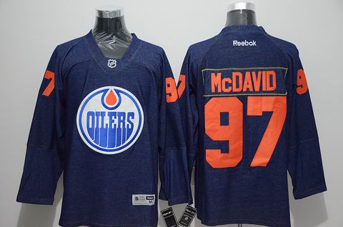 NHL Edmonton Oilers 97 McDAVID blue jersey long sleeve