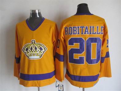 NHL Los Angeles Kings 20 Robitaille yellow jersey
