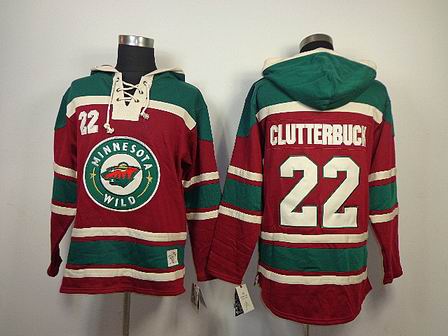 NHL Minnesota Wild 22 Clutterbuck red Hoodies Jersey