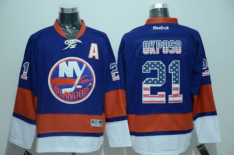 NHL New York Islanders 21 Okposo blue jersey