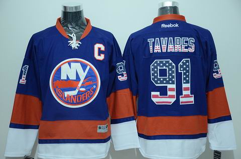 NHL New York Islanders 91 Tavares blue jersey