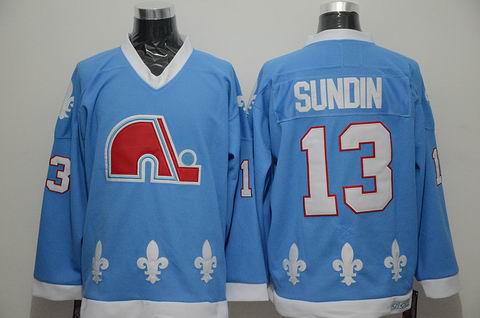 NHL Quebec Nordiques 13 Sundin light blue jersey