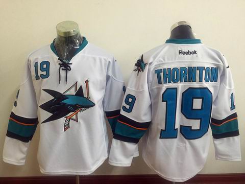 NHL San Jose Sharks #19 Joe Thornton White Jersey