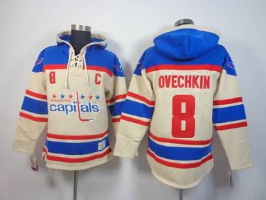 NHL Washington Capitals #8 ovechkin beige hooded sweatshirt