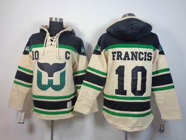 NHL hartford whalers 10 Francis beige hooded sweatshirt