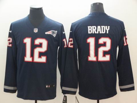 New England Patriots #12 Brady blue long sleeve jersey