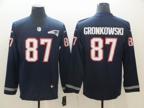 New England Patriots #87 Gronkowski blue long sleeve jersey