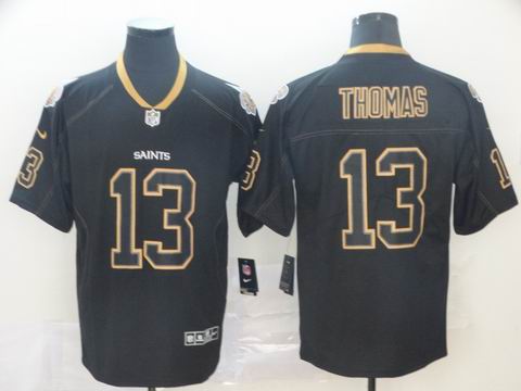 New Orleans Saints #13 Thomas lights out black rush jersey