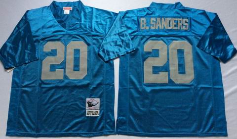 Nfl Detroit Lions 20 B.Sanders Blue Throwback Jersey