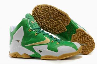 Nike Lebron James 11 shoes green golden