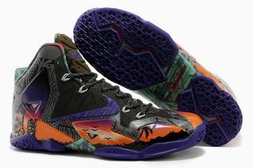 Nike Lebron James 11 shoes purple black orange