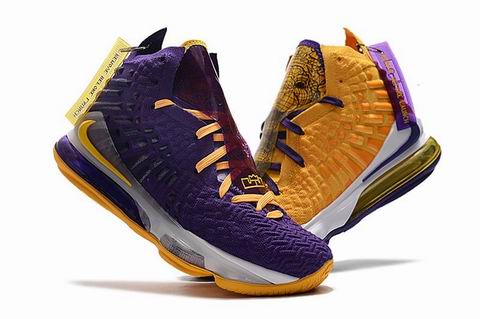 Nike Lebron James 17 shoes purple yellow