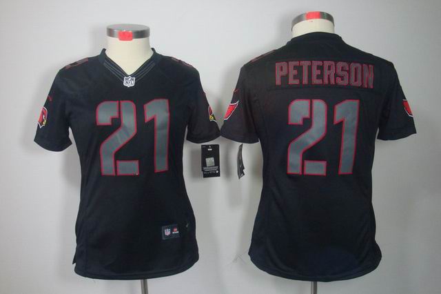Nike NFL Arizona Cardinals 21 Peterson Impact Limited black women jersey