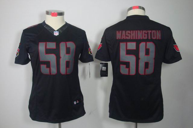 Nike NFL Arizona Cardinals 58 Washington Impact Limited black women jersey