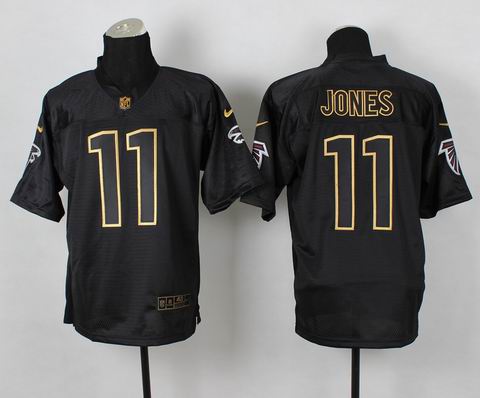 Nike NFL Atlanta Falcons 11 Jones black golden letter fashion jersey