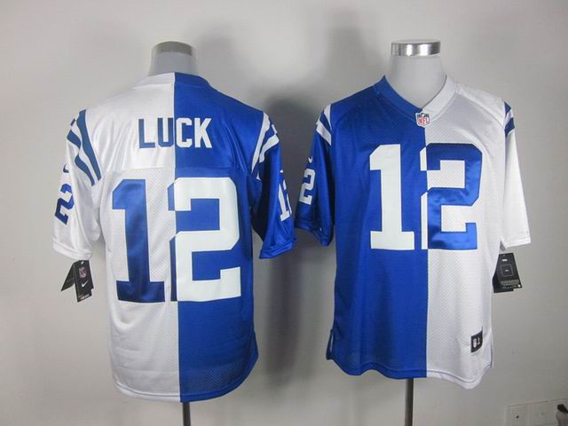 Nike NFL Indianapolis Colts #12 Andrew Luck white-blue Elite split jersey
