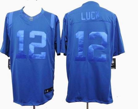 Nike NFL Indianapolis Colts 12# Luck blue drenched jersey
