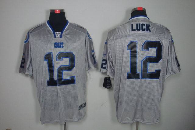 Nike NFL Indianapolis Colts 12 Luck lights out grey elite jersey