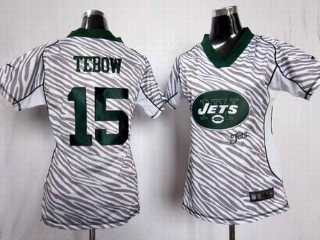 Nike NFL New York Jets 15 Tebow women zebra fashion jersey