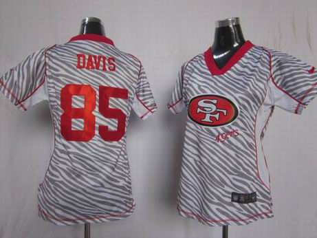 Nike NFL San Francisco 49ers 85 Davis women zebra fashion jersey