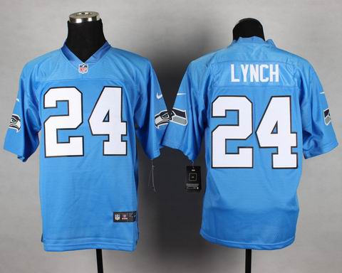 Nike NFL Seahawks 24# Lynch light blue elite jersey