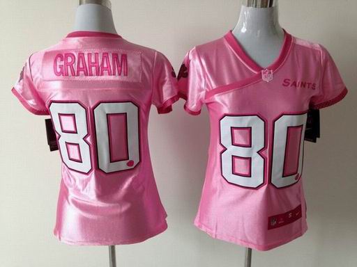 Nike New Orleans Saints 80 Jimmy Graham Love Pink Women NFL Jersey