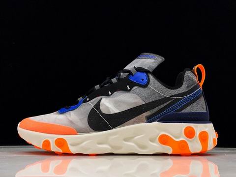Nike React Element 87 shoes grey blue black orange