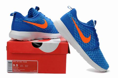 Nike Roshe Flyknit shoes blue orange